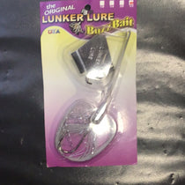 Original Lunker Lure Buzzbait_ White Silver Stencil